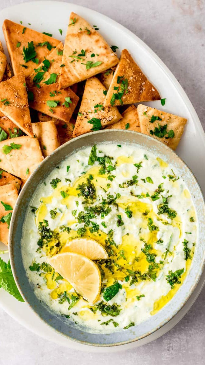 Creamy Tzatziki Dip with Cucumber and Herbs