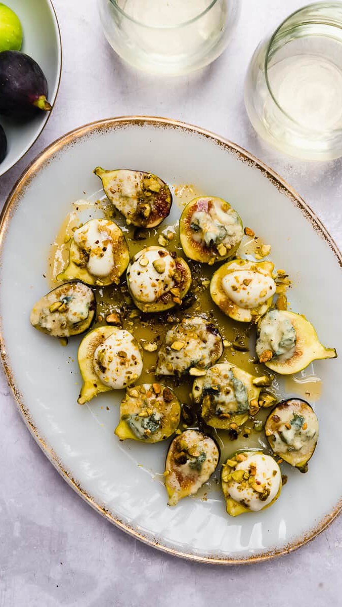Roasted Figs with Blue Cheese and Honey