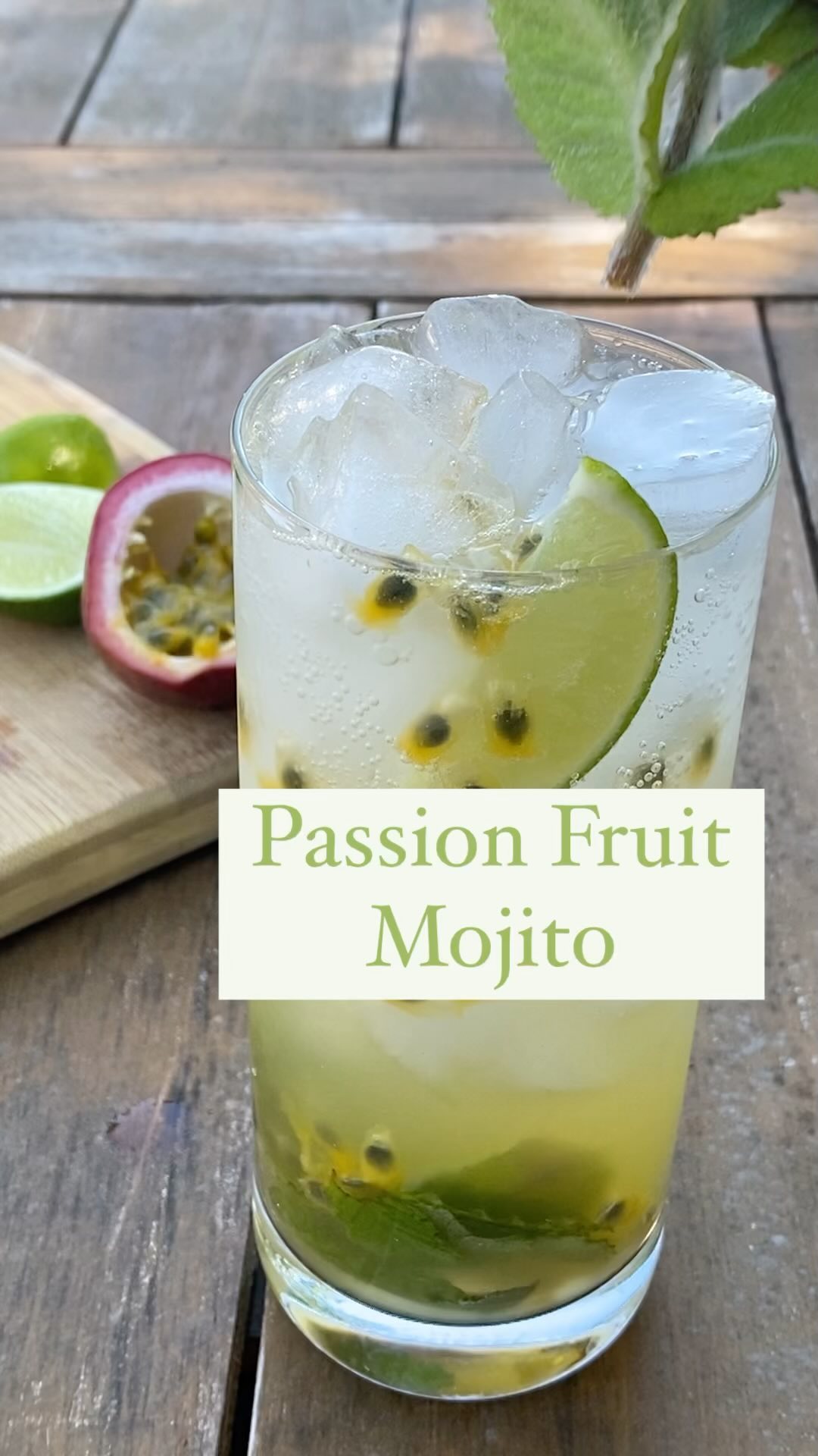 Passion Fruit Mojito with Sparkling Water