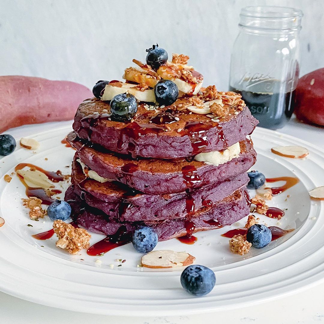 Purple Sweet Potato Pancakes