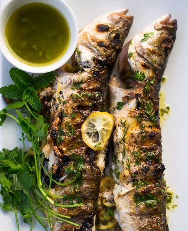 Whole Grilled Branzino with Lemon and Citrus Oil