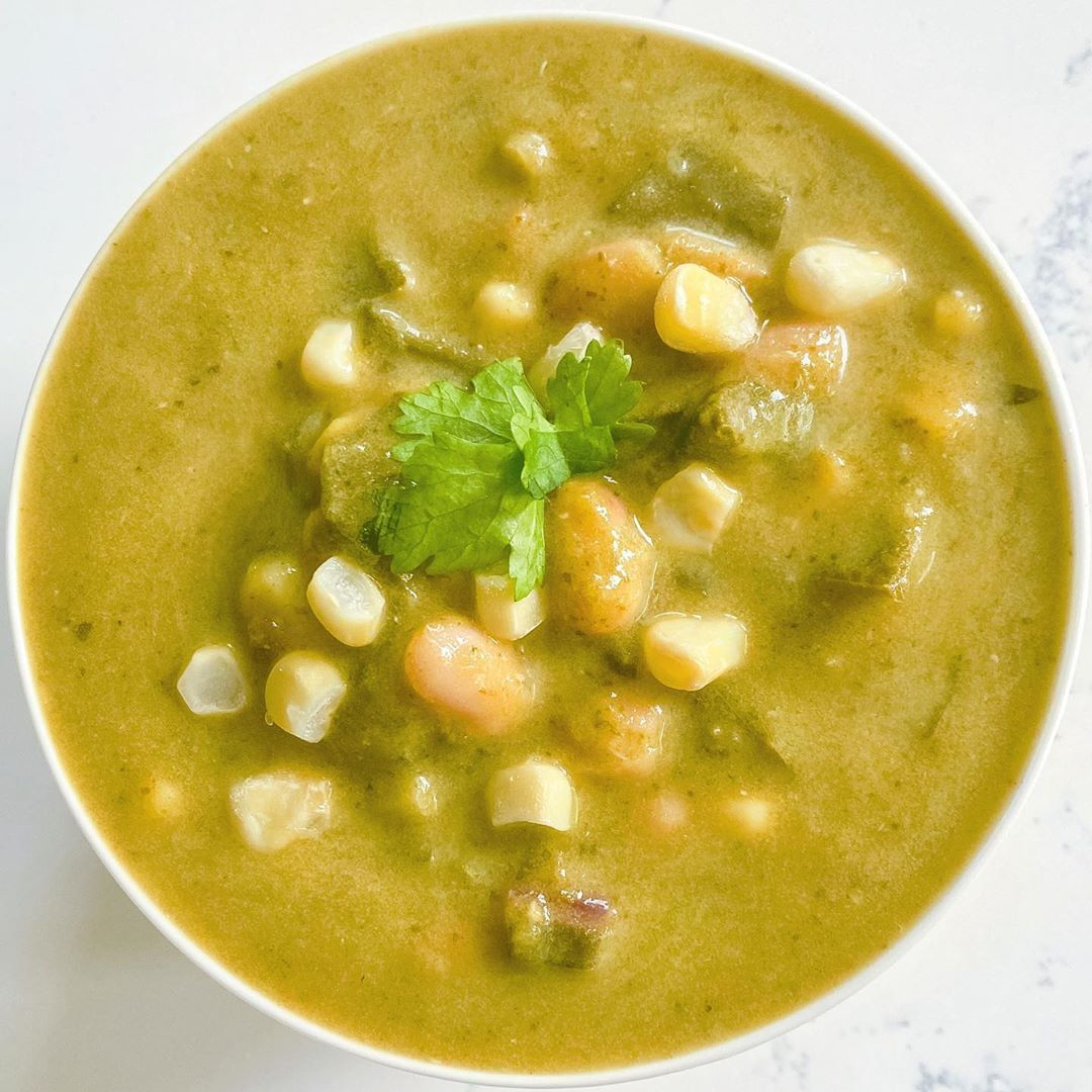 Roasted Poblano Swiss Chard Soup