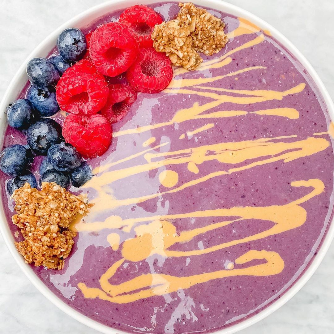 Peanut Butter and Jelly Smoothie Bowl