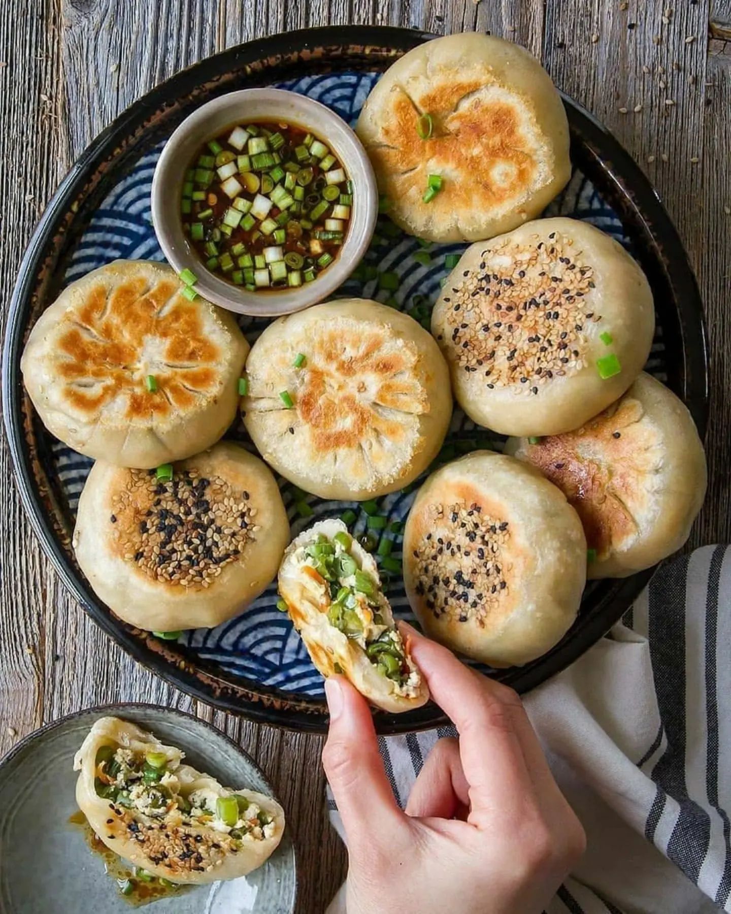 Crispy Bottom Vegetable Tofu Buns