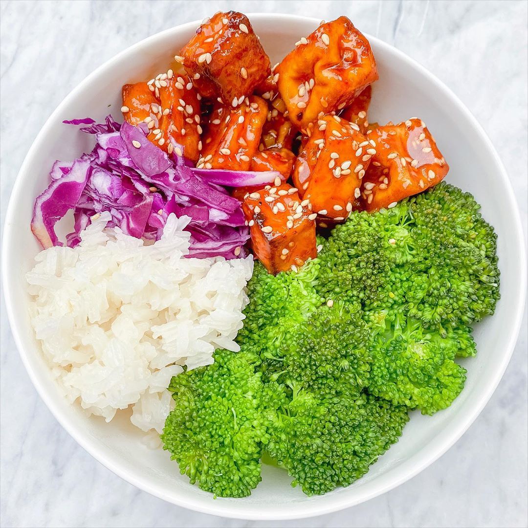 Crispy Baked Tofu with Sesame Sauce