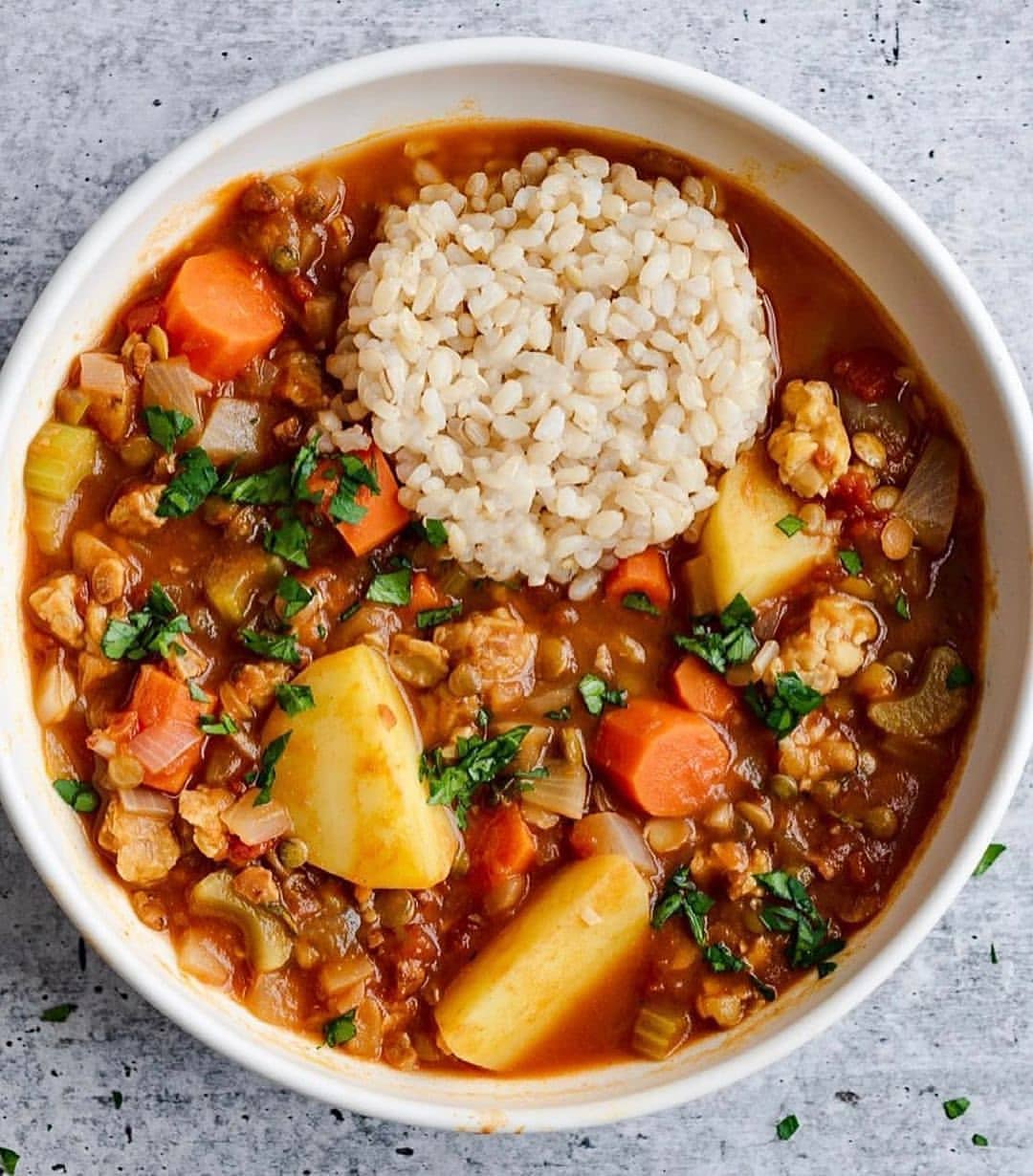 Hearty Vegan Tempeh Lentil Stew