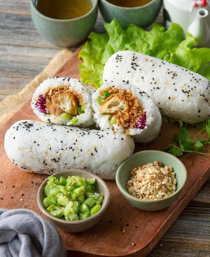 Vegan Savory Stuffed Rice Rolls