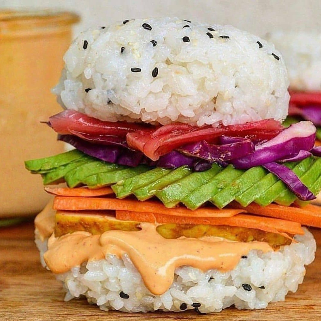 Vegan Sushi Burger with Chipotle Cashew Mayo