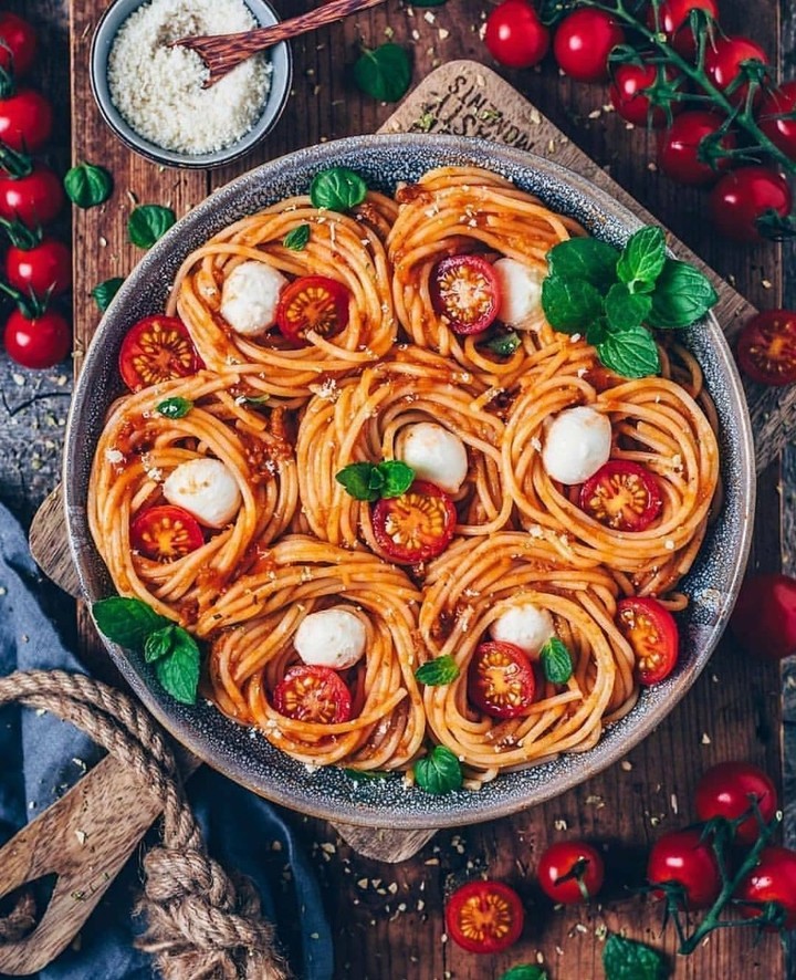 Vegan Spaghetti Bolognese with Cashew Mozzarella and Almond Parmesan