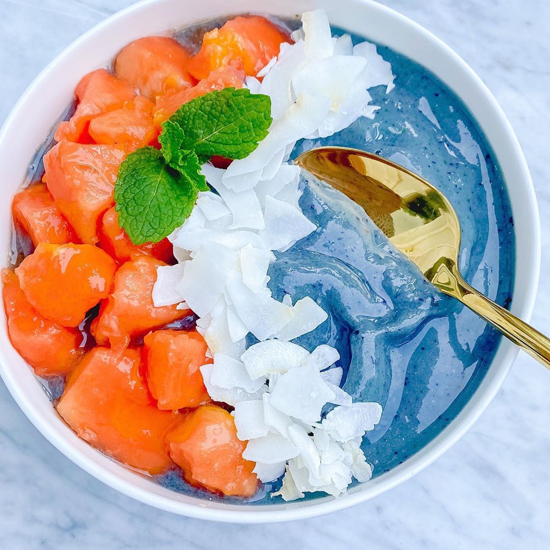 Vibrant Blue Smoothie Bowl with Spirulina