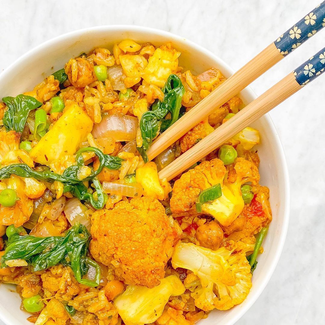 Turmeric Pineapple Cauliflower Fried Rice