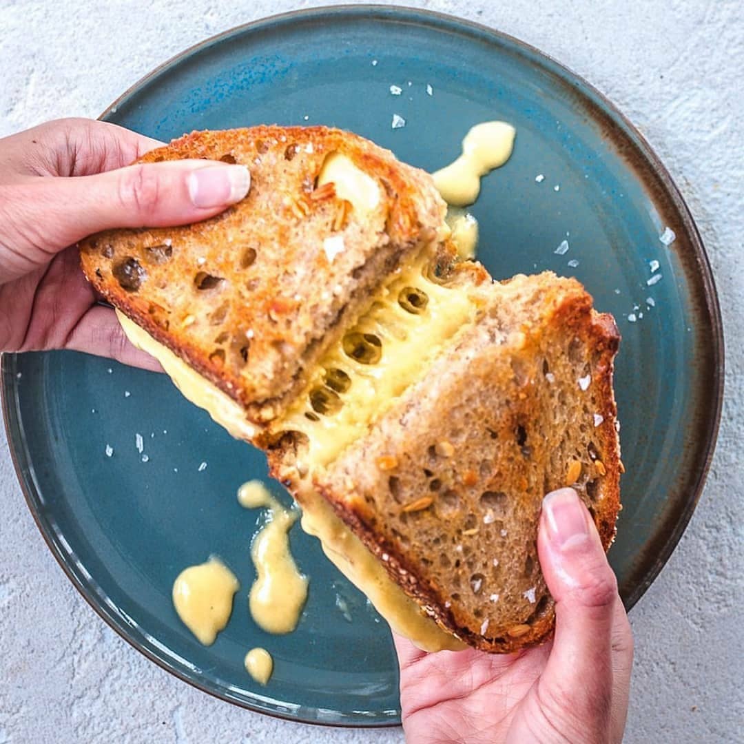 Vegan Grilled Cheese with Homemade Mozzarella Sandwich