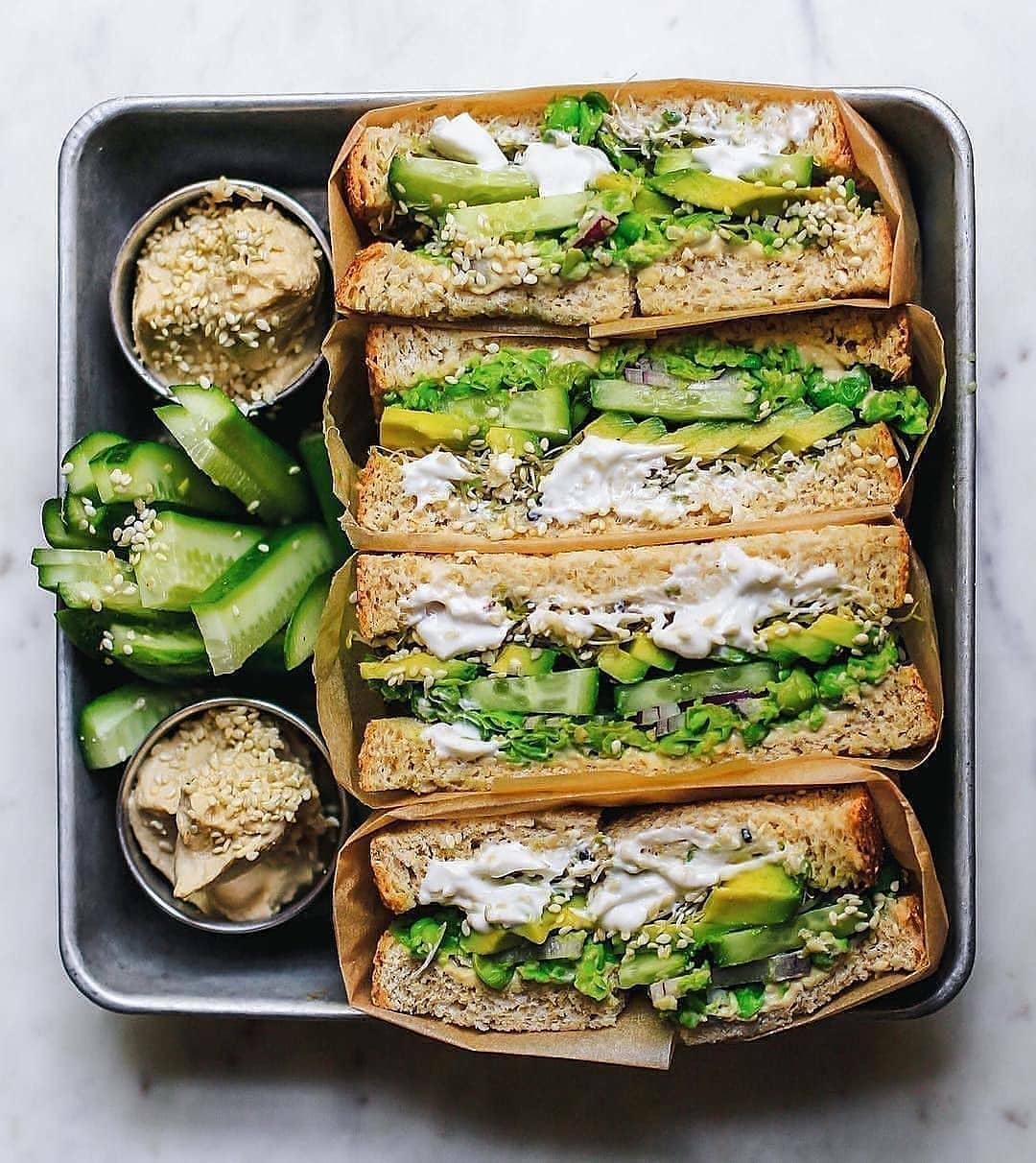 Vegan Sandwich with Smashed Minty Peas