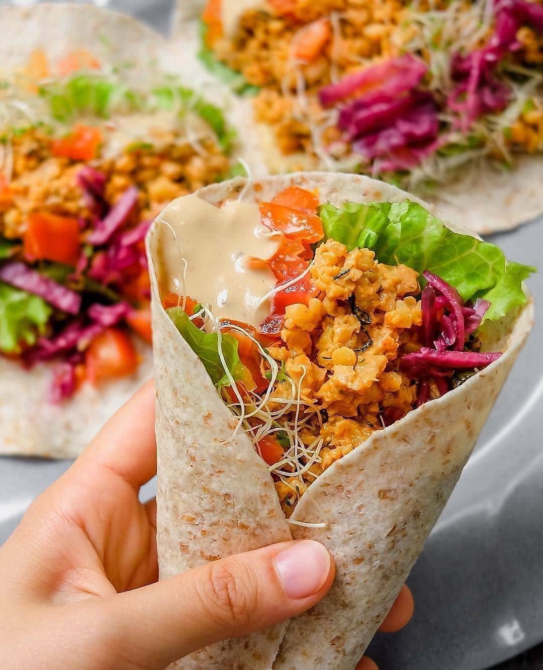 Vegan Spicy Chickpea Tuna Salad Wraps