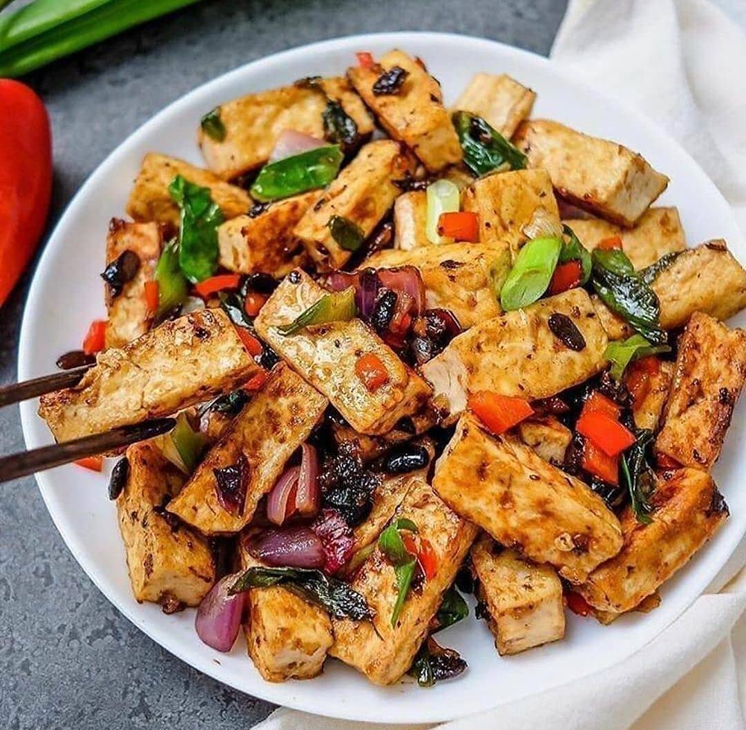 Stir-Fried Black Bean Tofu with Fresh Vegetables