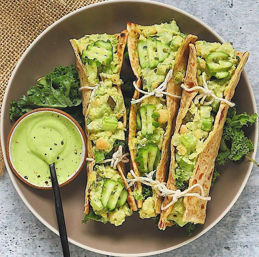 Green Goddess Chickpea Salad Wrap