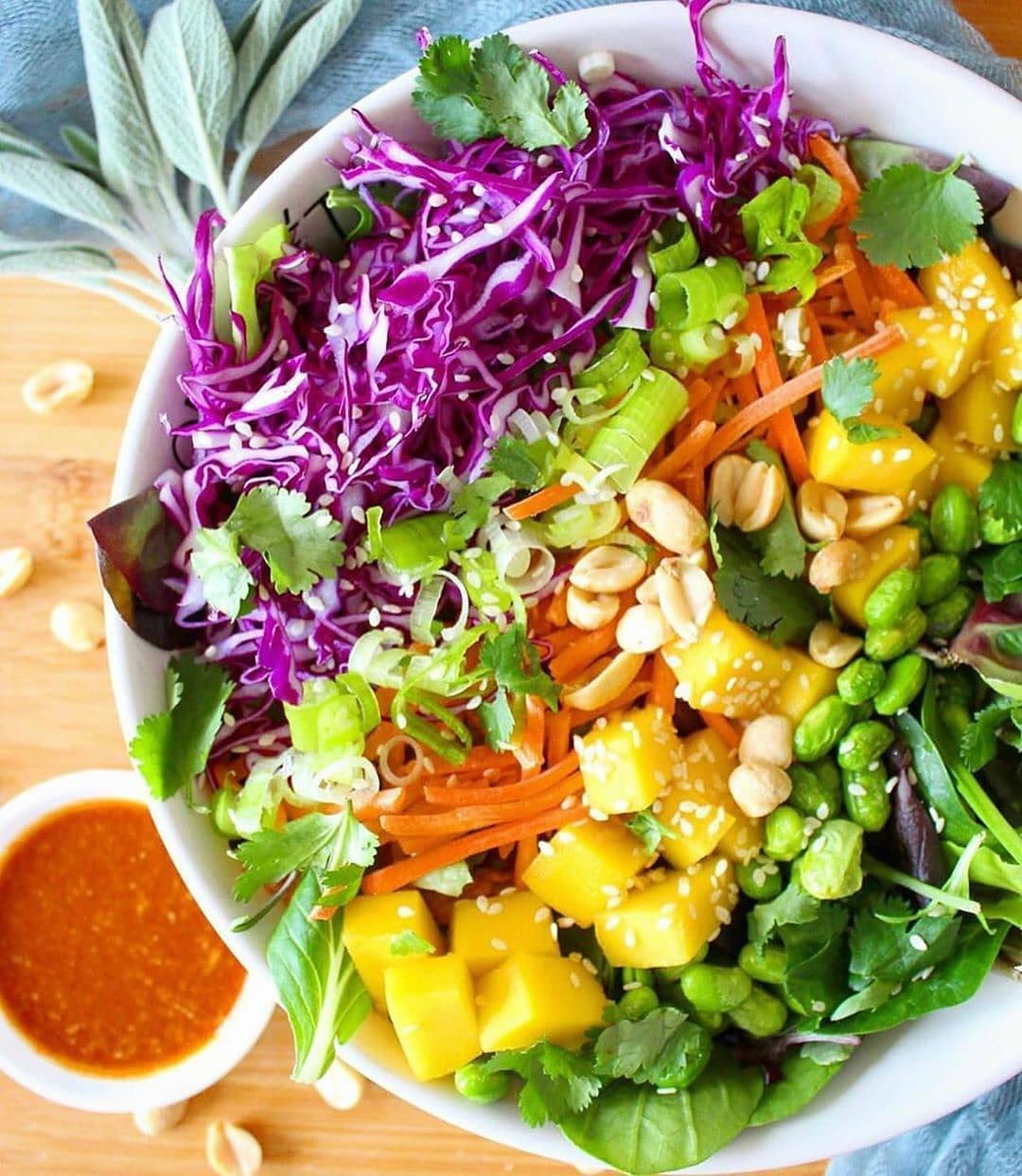 Rainbow Mango Edamame Crunch Salad