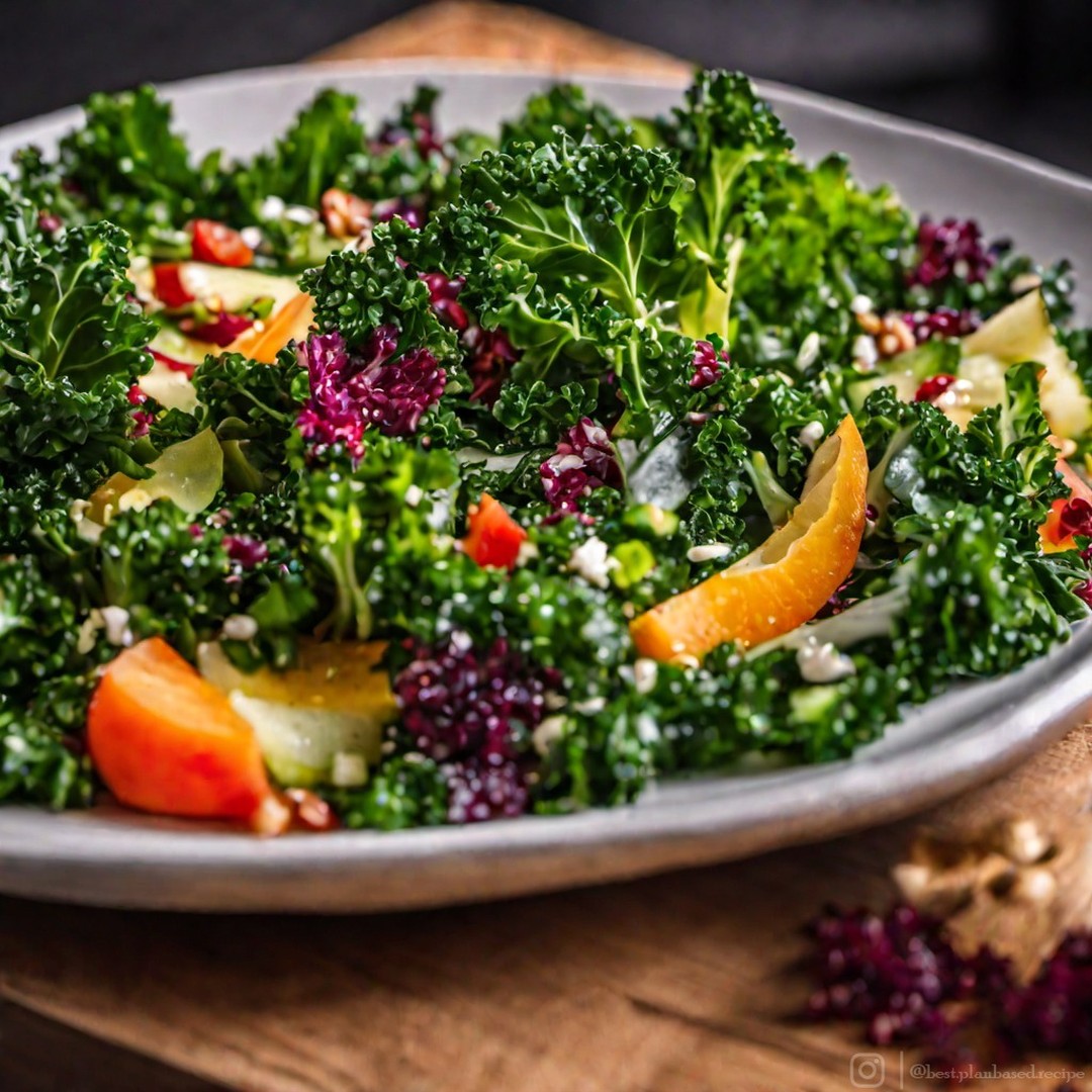 Vegan Kale Salad with Avocado and Cranberries