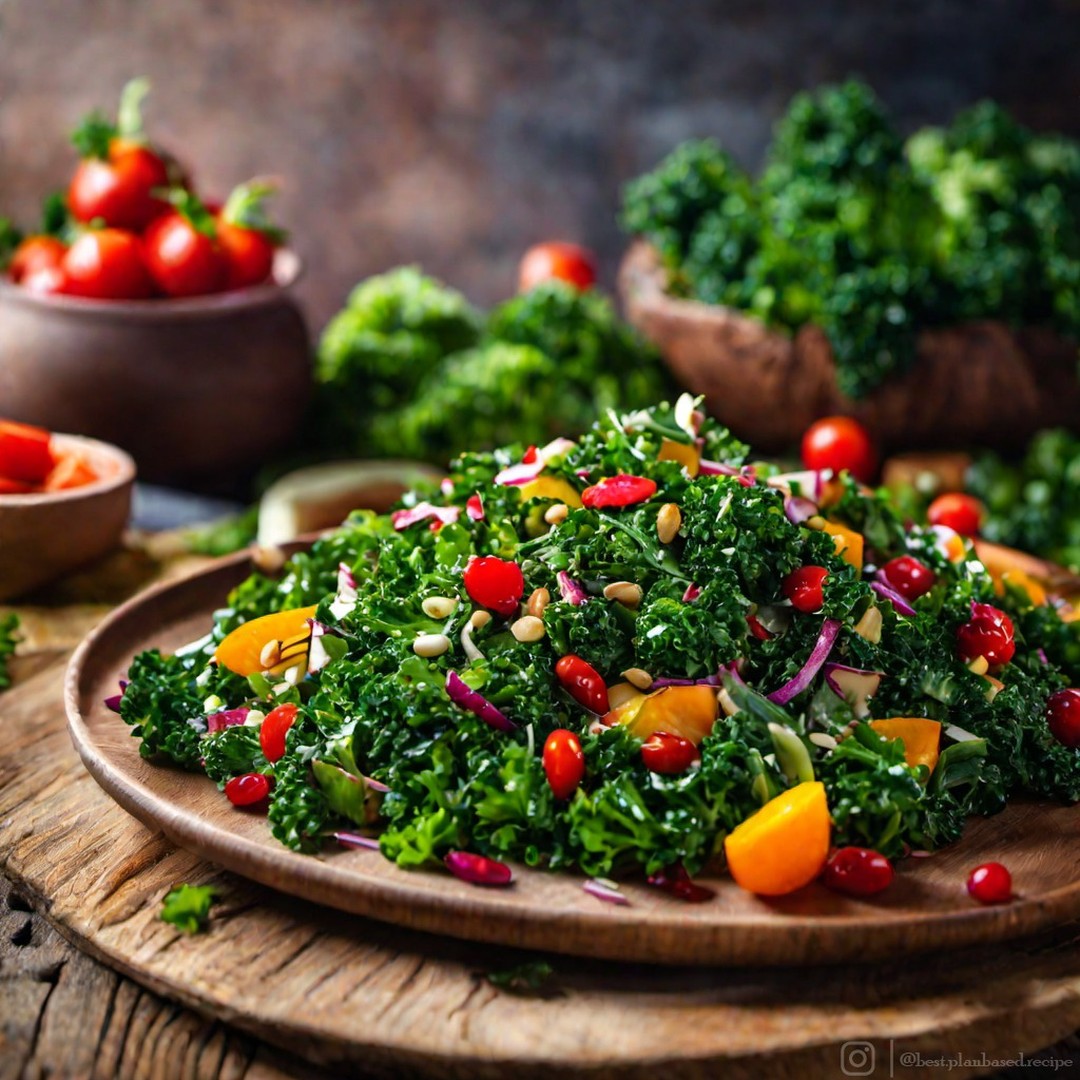 Vegan Kale Salad with Avocado and Cranberries