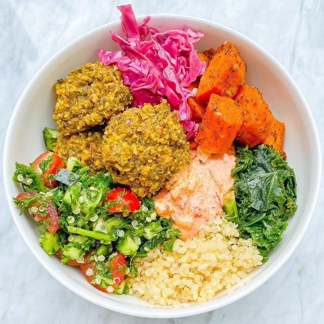 Crispy Oven Baked Falafel Bowl