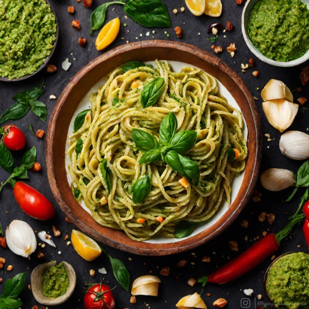Fresh Vegan Basil Pesto Pasta