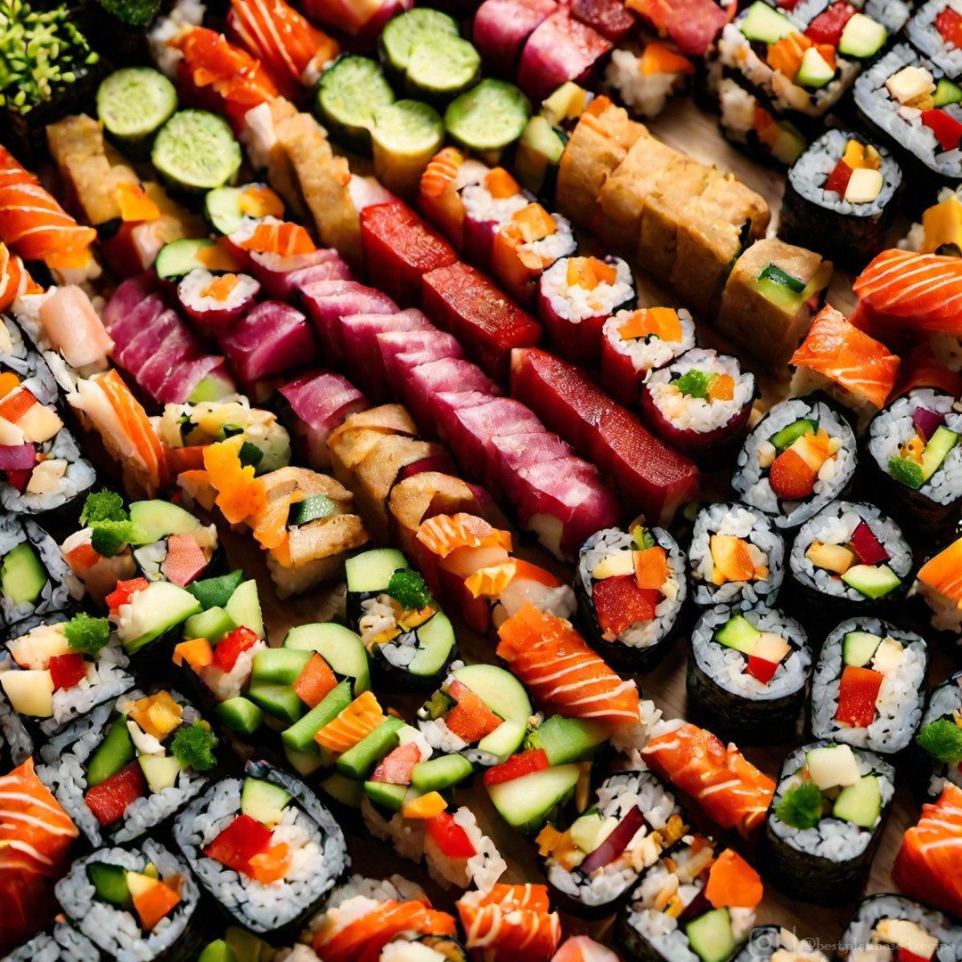 Vegan Rainbow Sushi Rolls