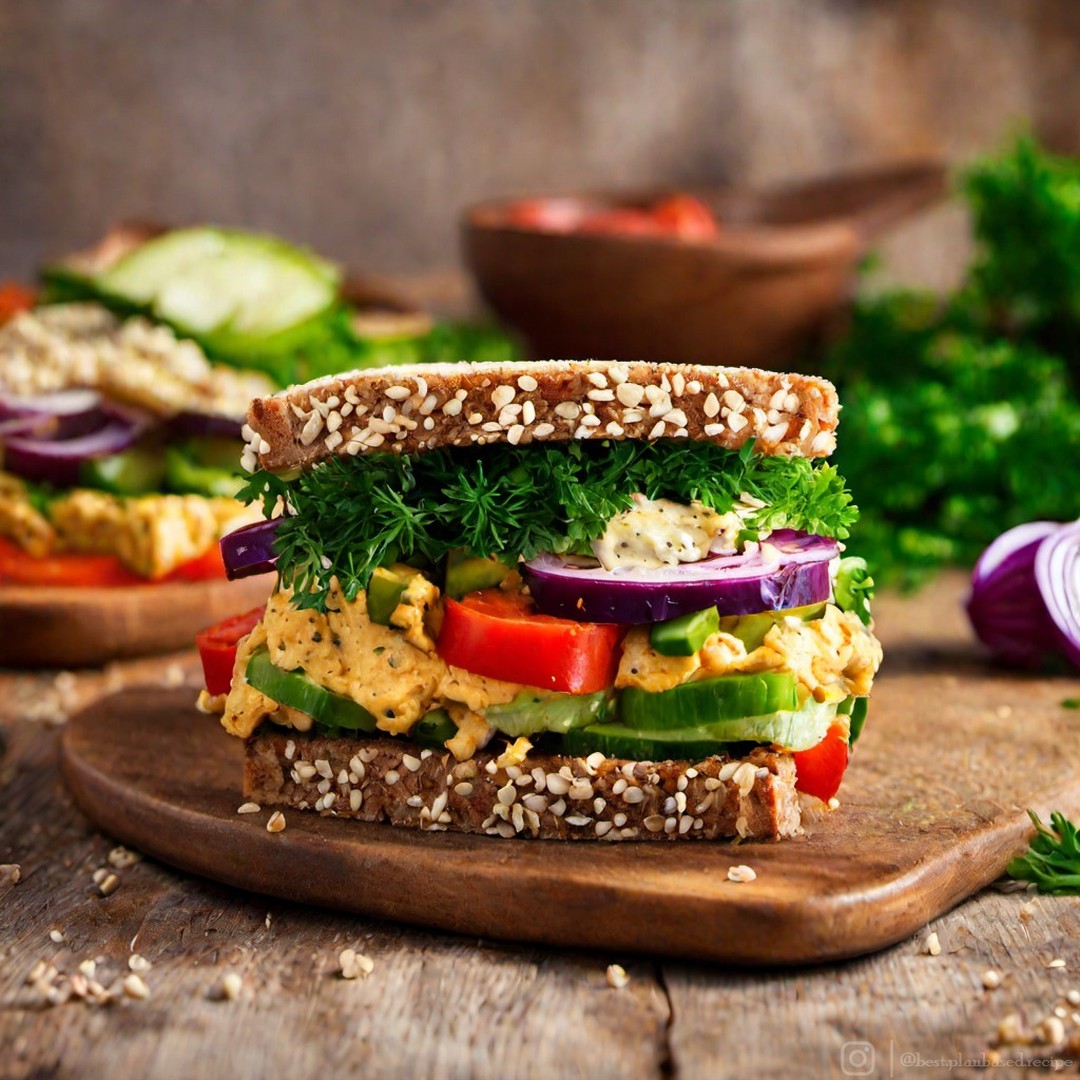 Vegan Roasted Vegetable Hummus Sandwich