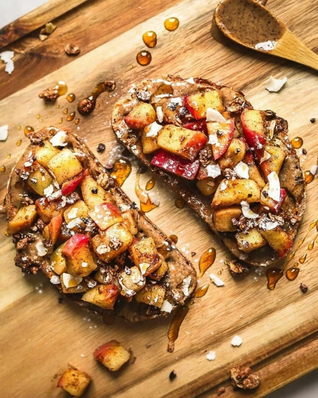 Fried Apple and Almond Butter Toast