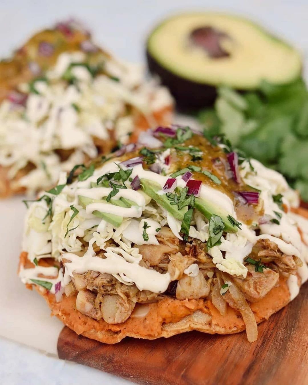 Vegan Mexican Tostadas with Jackfruit and Cashew Cream