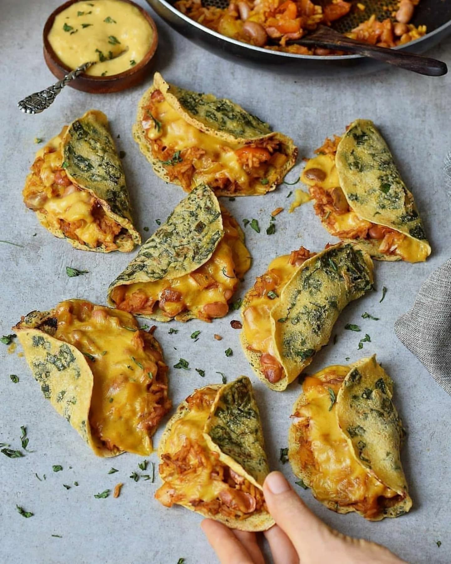 Oven Baked Spinach Tacos