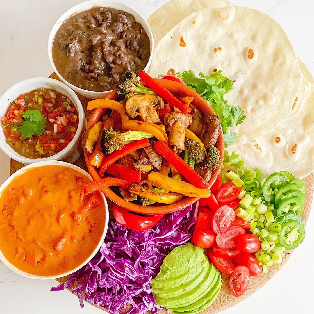 Vegan Veggie Fajitas with Queso Dip