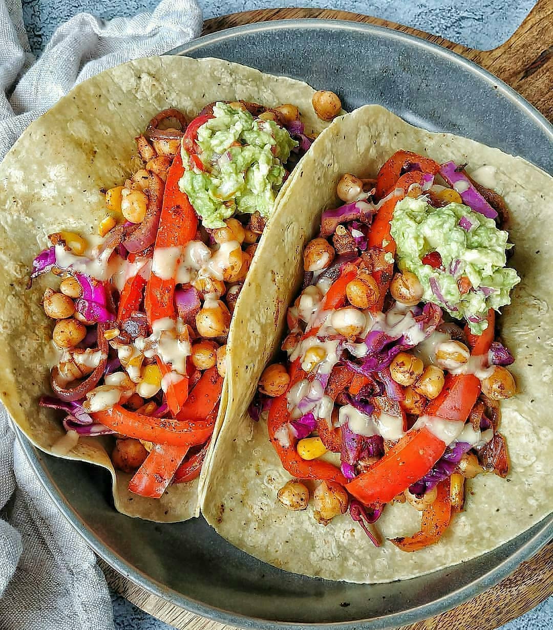 Vegan Chickpea Veggie Fajita Wraps