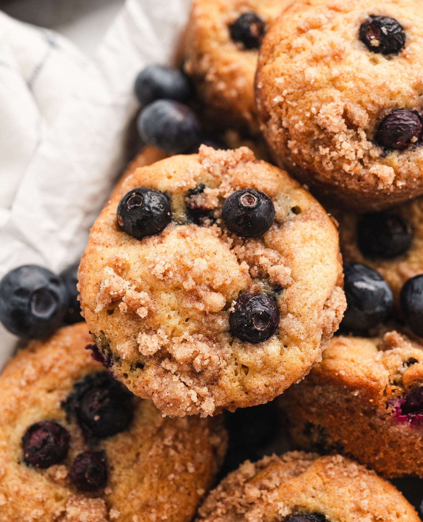 Juicy Blueberry Streusel Muffins with Cinnamon Ribbon