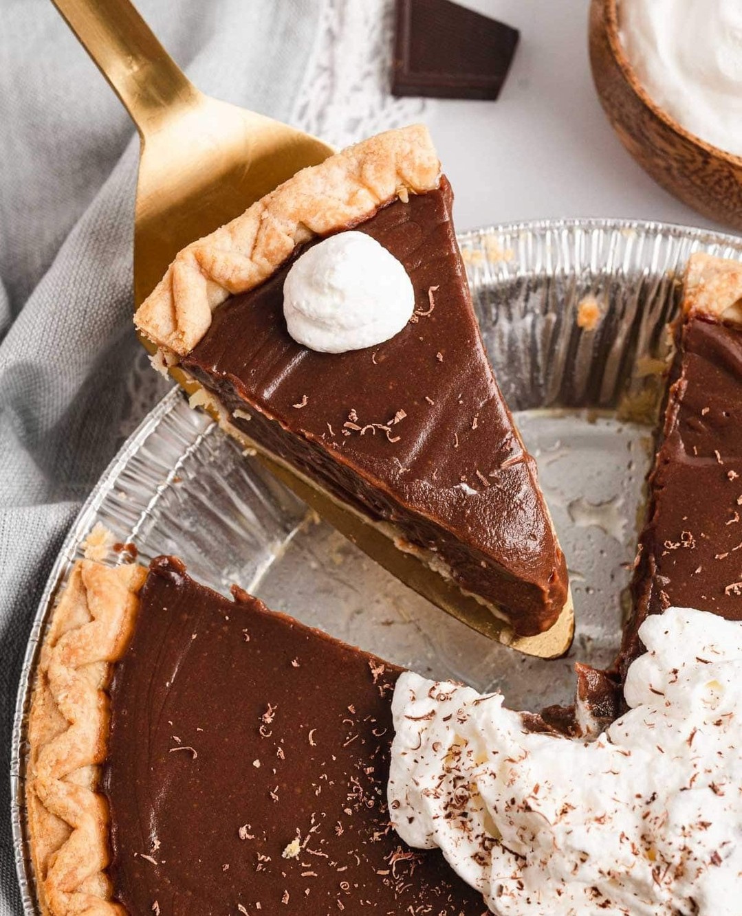Classic Diner Chocolate Pie with Pudding Filling