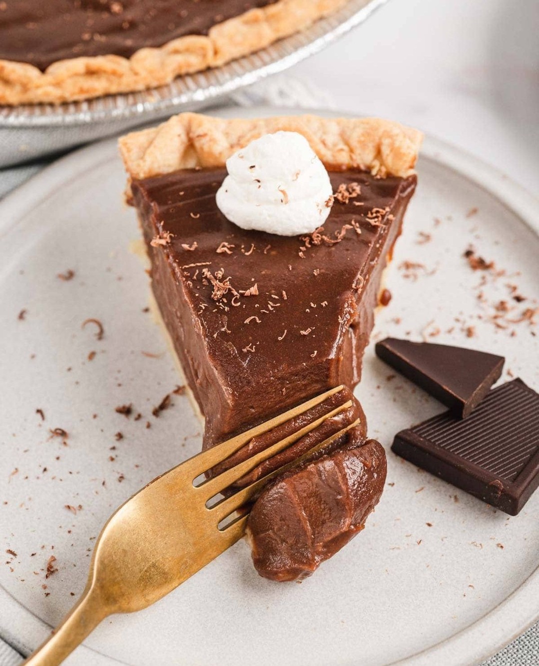 Classic Diner Chocolate Pie with Pudding Filling