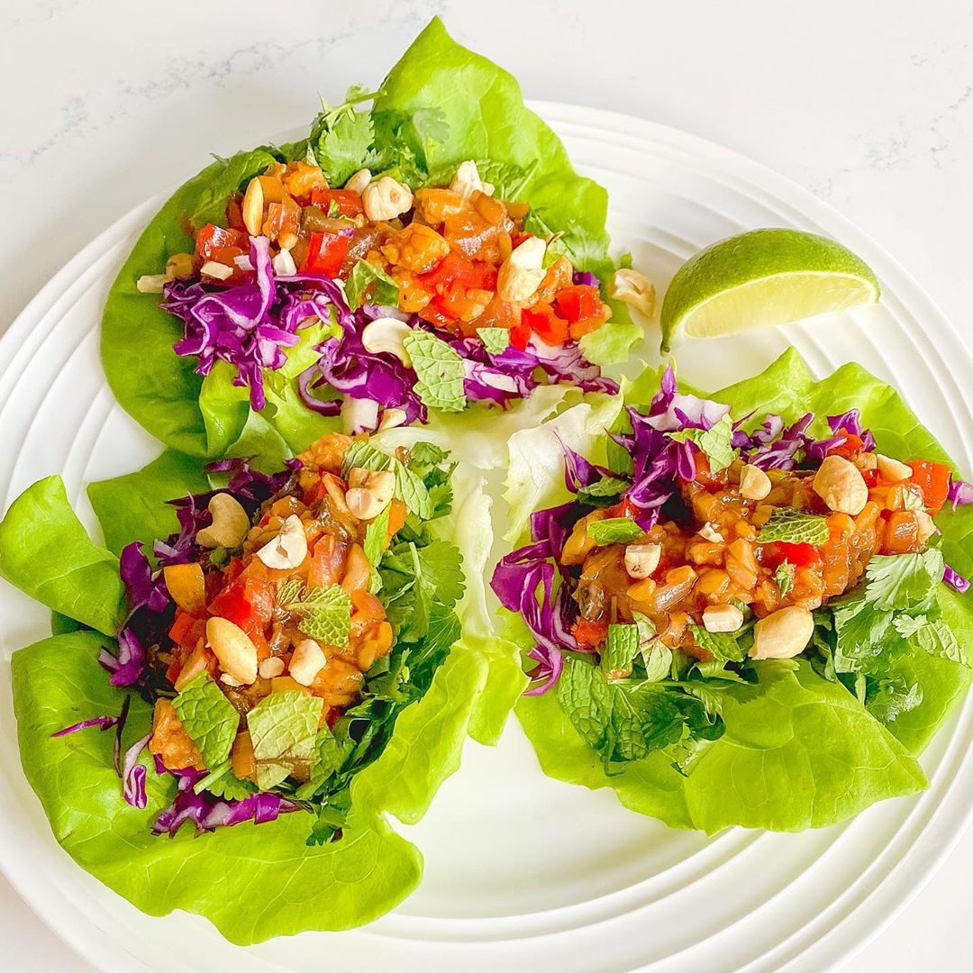 Teriyaki Tempeh Lettuce Wraps