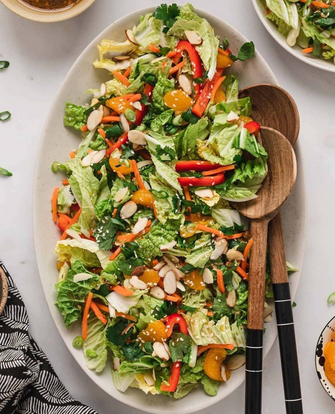Asian Inspired Napa Cabbage Salad with Citrus Sesame Dressing
