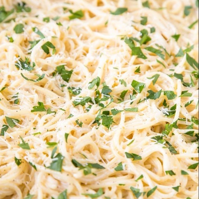 Quick Creamy Four Cheese Spaghetti