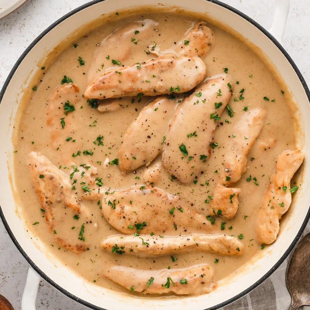 Pan-Seared Chicken Tenders with Homemade Gravy
