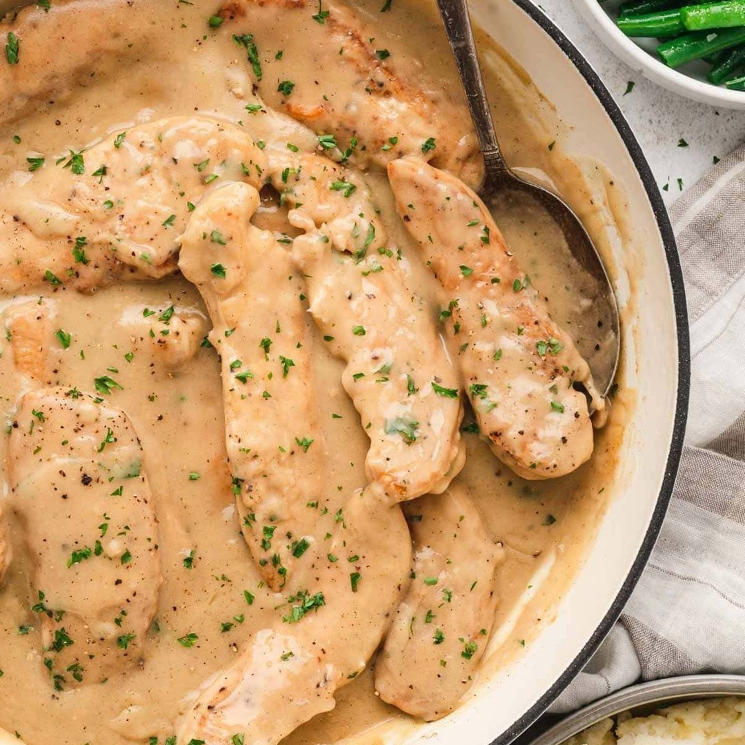 Pan-Seared Chicken Tenders with Homemade Gravy