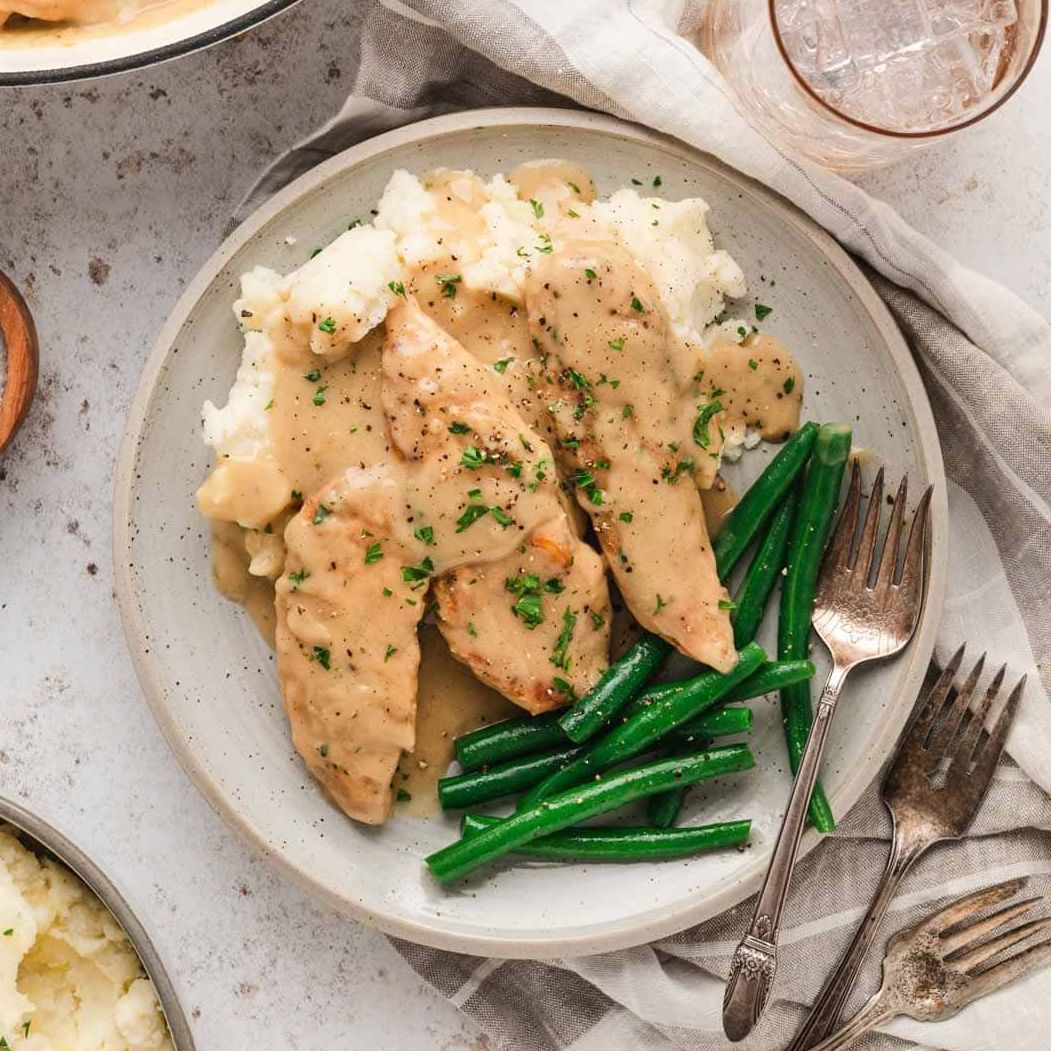 Pan-Seared Chicken Tenders with Homemade Gravy