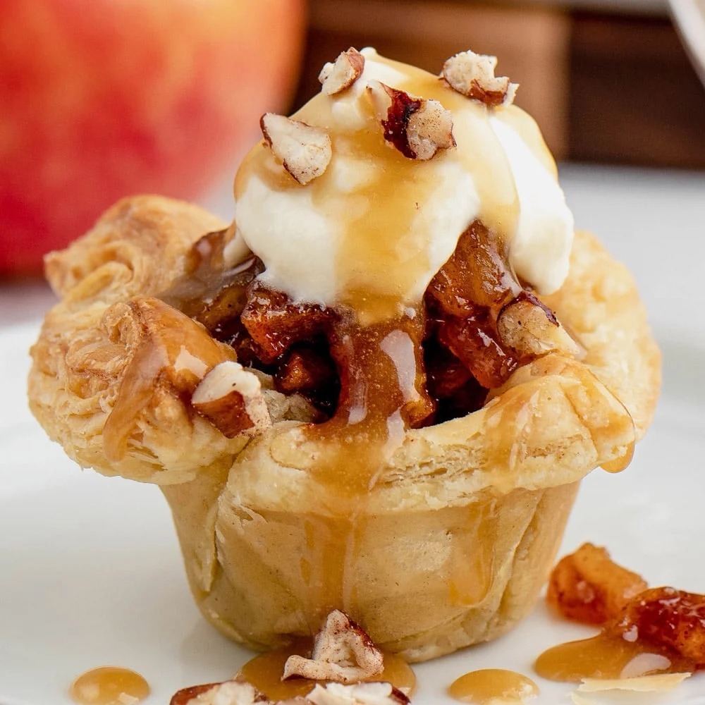 Mini Apple Tarts with Caramel and Pecans