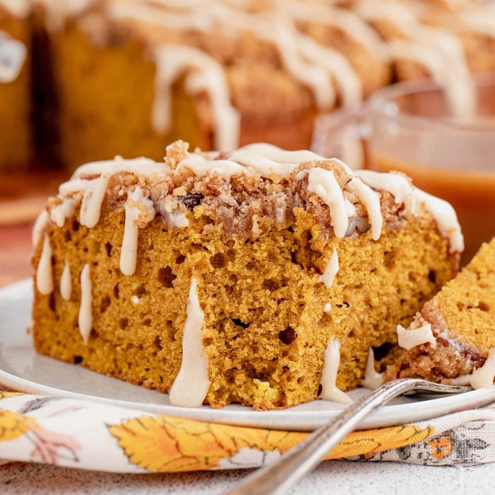 Pumpkin Coffee Cake with Pecan Streusel