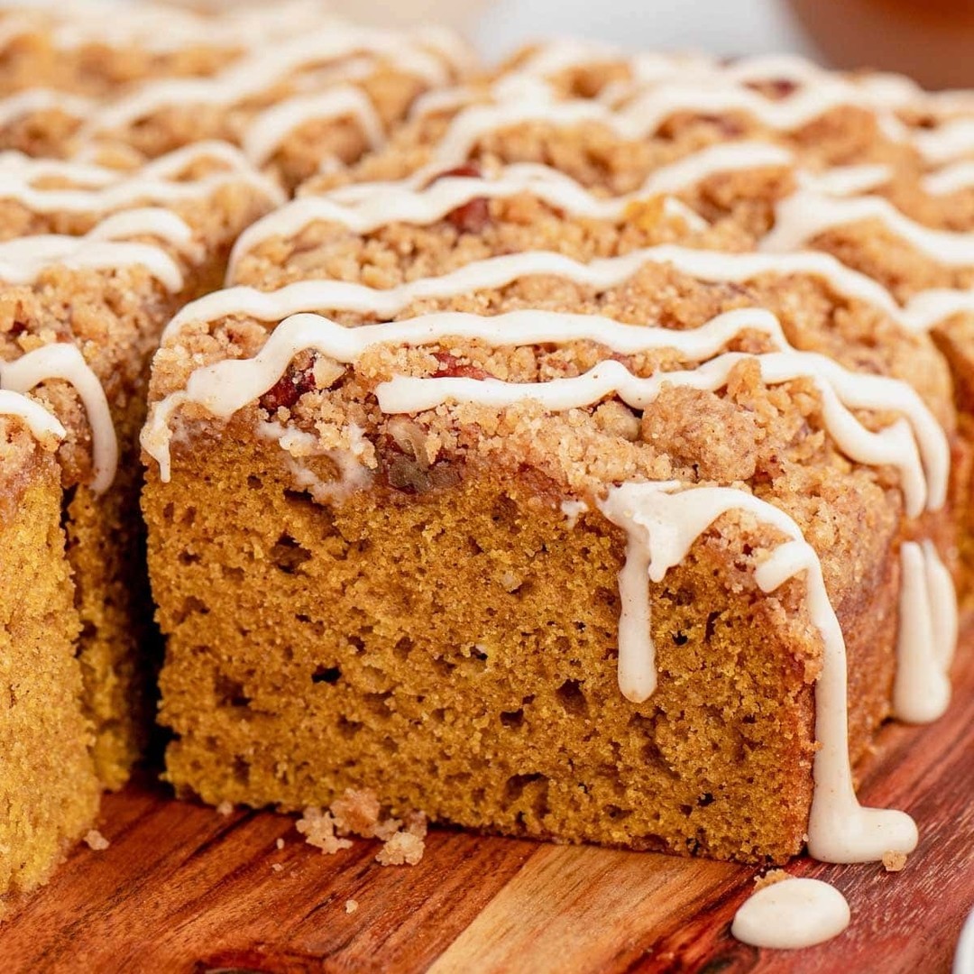 Pumpkin Coffee Cake with Pecan Streusel