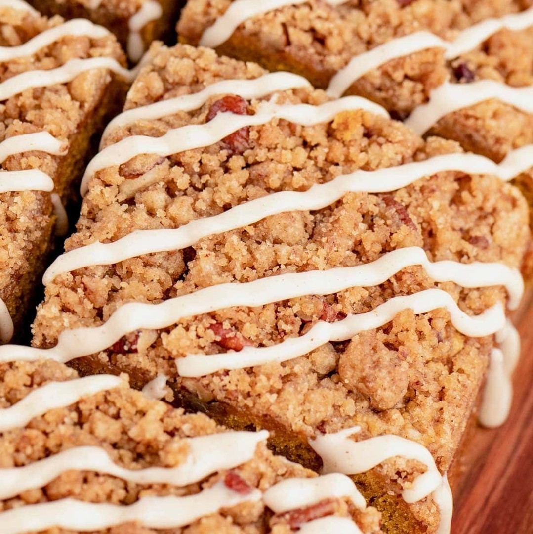Pumpkin Coffee Cake with Pecan Streusel