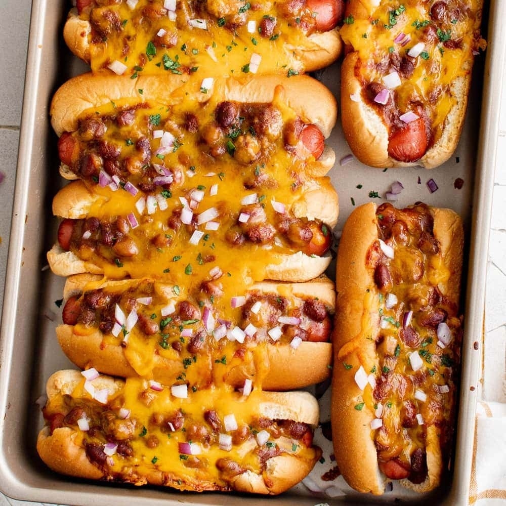 Easy Baked Chili Cheese Dogs for Parties
