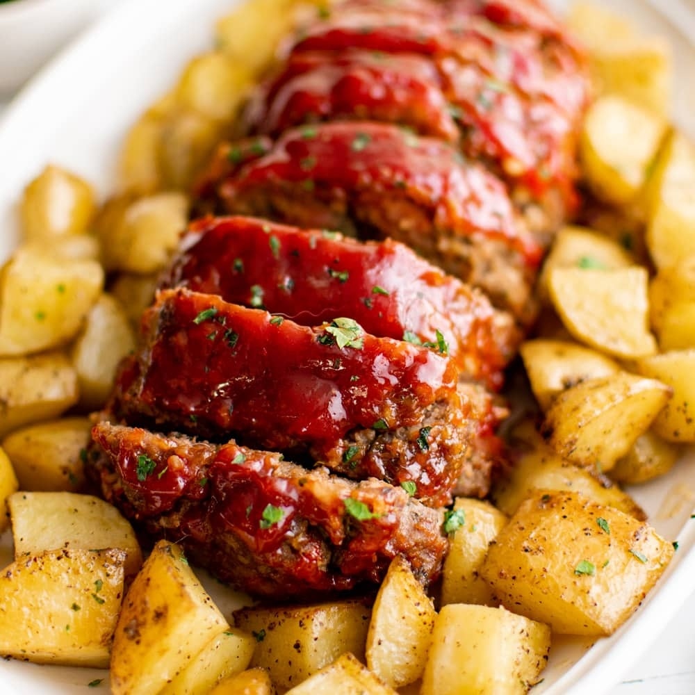 Sheet Pan Meatloaf and Potatoes