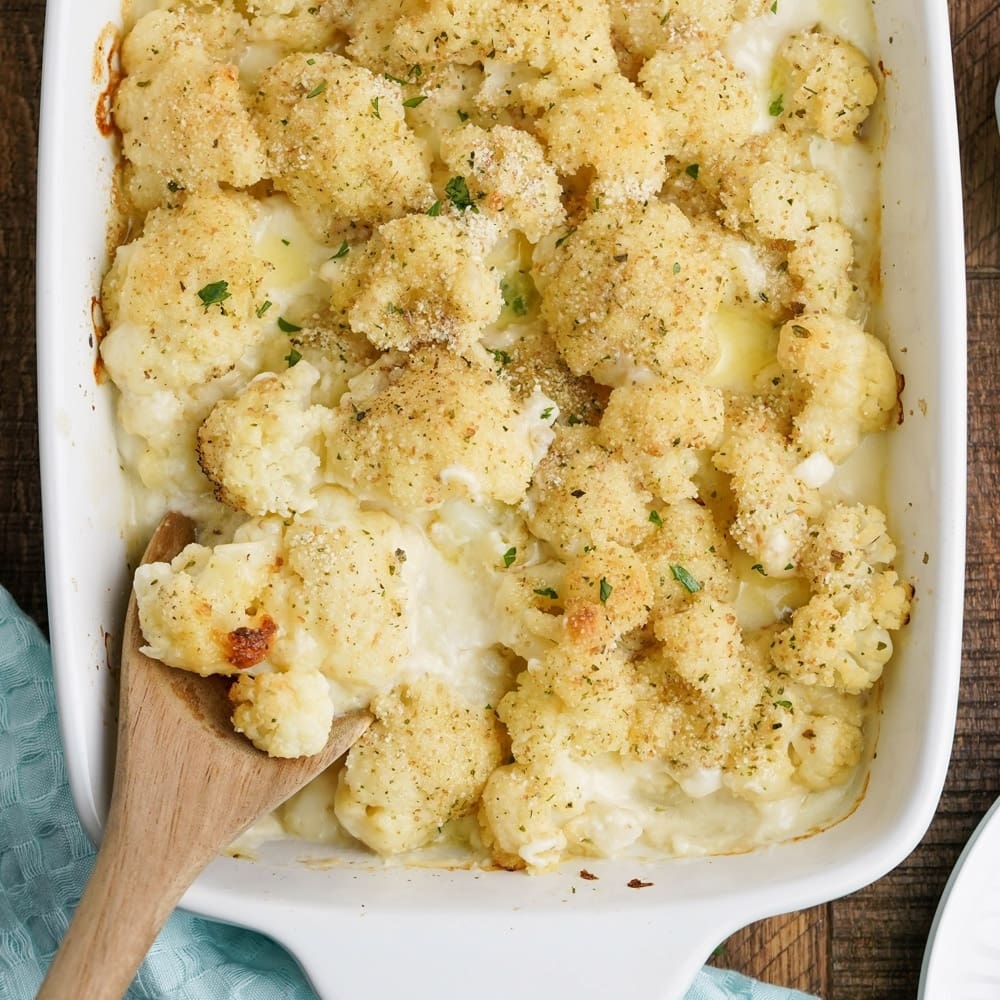 Gruyere and Parmesan Cauliflower Gratin
