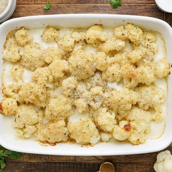 Gruyere and Parmesan Cauliflower Gratin