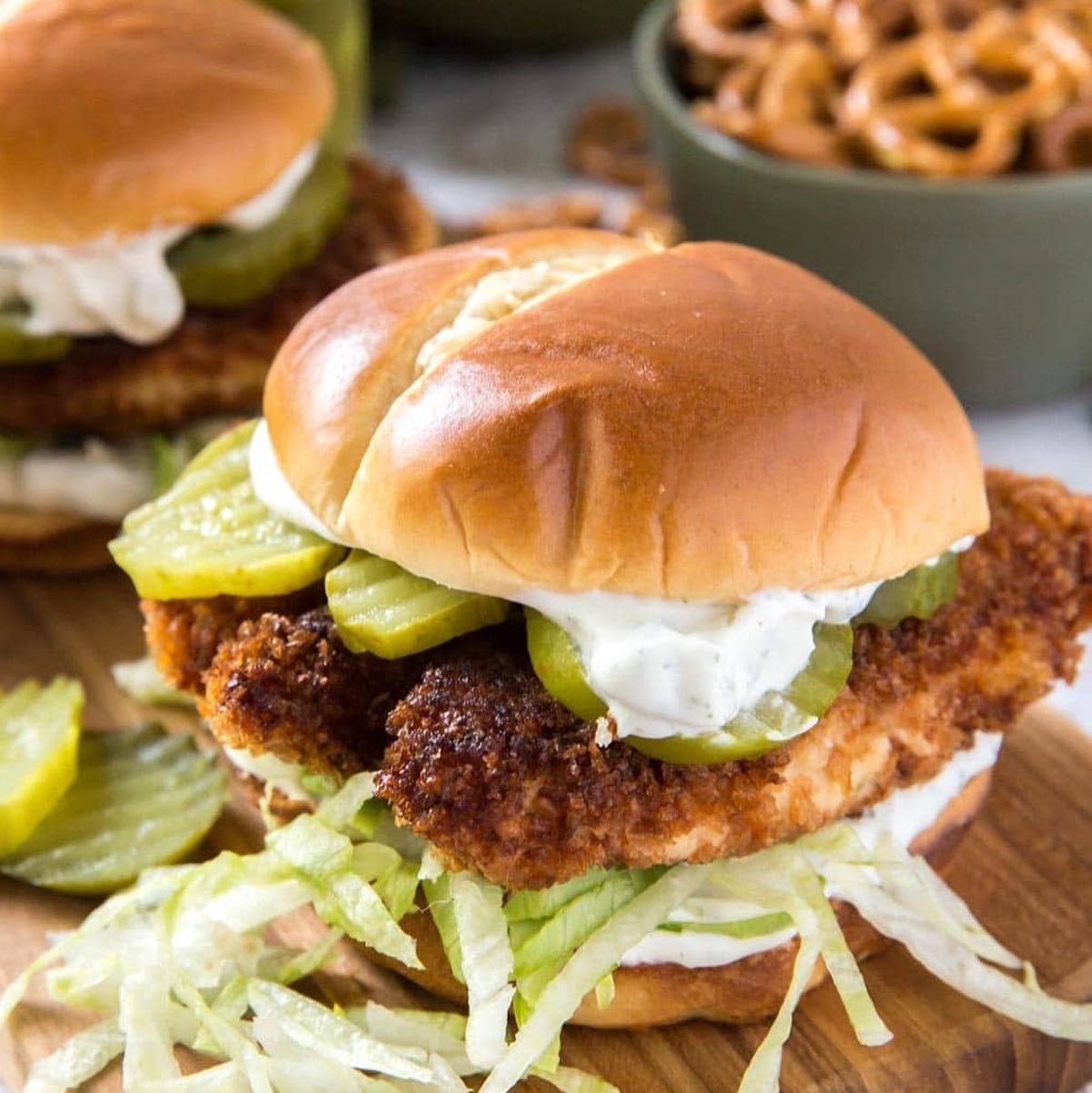 Crispy Dill Chicken Sandwich with Pickle Ranch